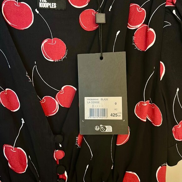 La Cerise Cherry Printed long dress with Buttoning - Picture 7 of 8